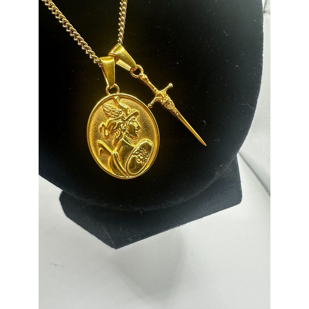 Reign Chains Achilles Double Pendant Necklace 18K Gold-Plated Stainless Steel